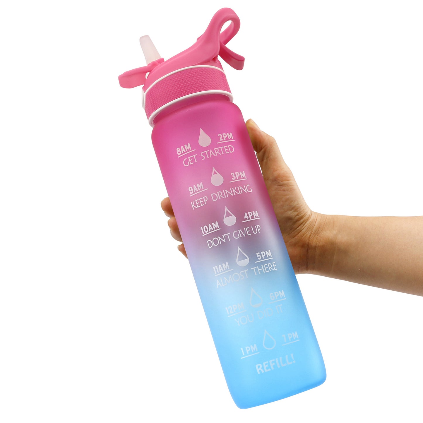 Space Sports Water Bottle – Straw, Spray & Time Marker